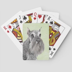 Schnauzer (Giant, Standard) Painting - Dog Art Poker Cards