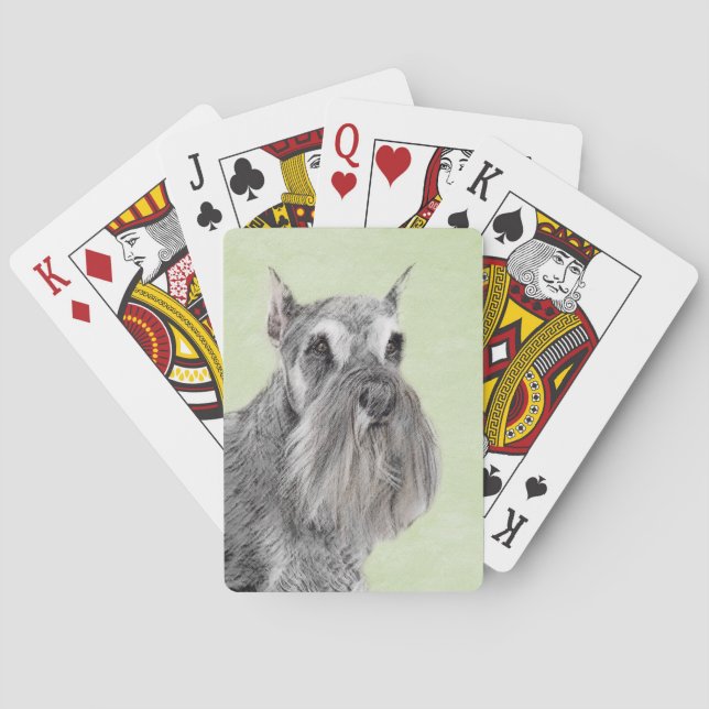 Schnauzer (Giant, Standard) Painting - Dog Art Poker Cards (Back)