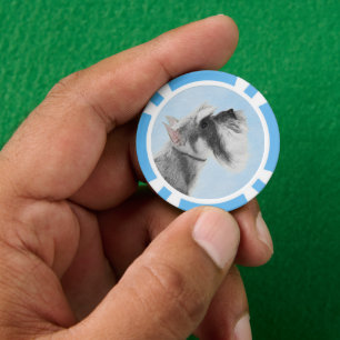 Schnauzer (Giant, Standard)  Painting - Dog Art Poker Chips