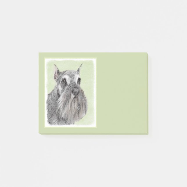 Schnauzer (Giant, Standard) Painting - Dog Art Post-it Notes (Front)