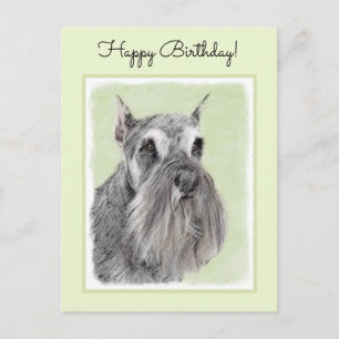 Schnauzer (Giant, Standard) Painting - Dog Art Postcard