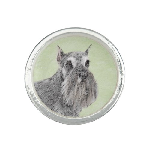 Schnauzer Giant Standard Painting _ Dog Art Ring