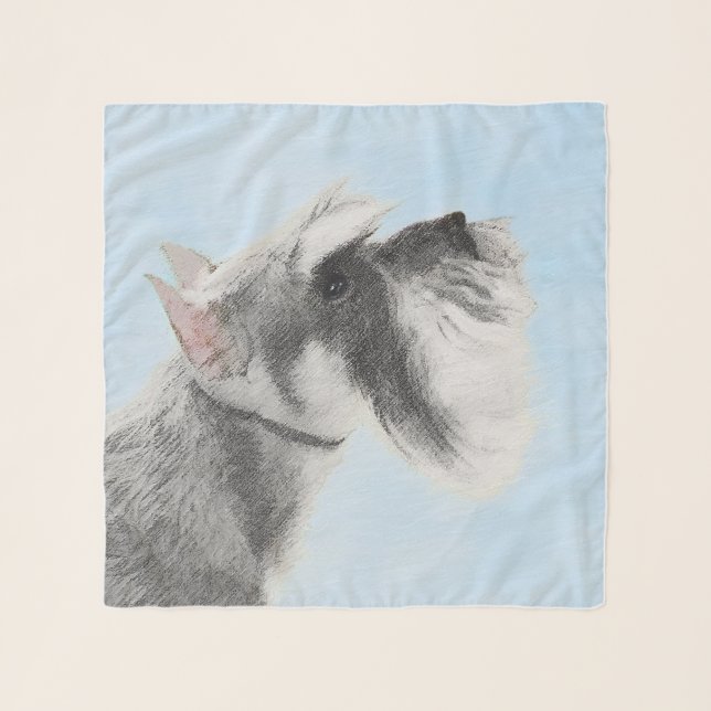 Schnauzer (Giant, Standard) Painting - Dog Art Scarf (Front (Horizontal))