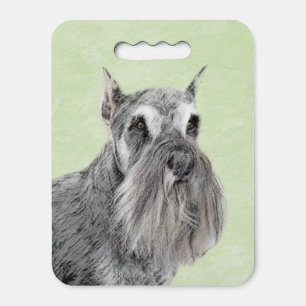 Schnauzer (Giant, Standard) Painting - Dog Art Seat Cushion