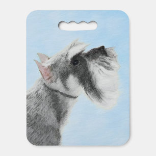 Schnauzer (Giant, Standard) Painting - Dog Art Seat Cushion