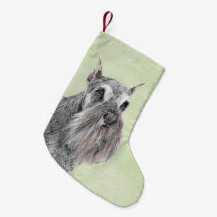 Schnauzer (Giant, Standard) Painting - Dog Art Small Christmas Stocking