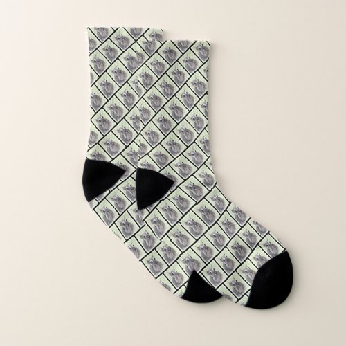 Schnauzer Giant Standard Painting _ Dog Art Socks