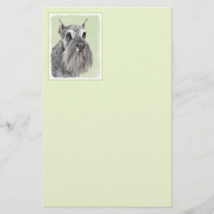 Schnauzer (Giant, Standard) Painting - Dog Art Stationery