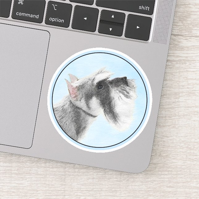 Schnauzer (Giant, Standard)  Painting - Dog Art Sticker (Detail)