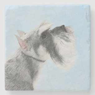 Schnauzer (Giant, Standard) Painting - Dog Art Stone Coaster