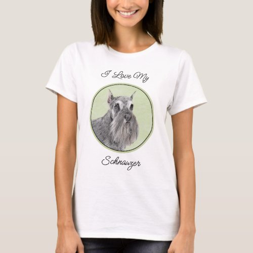 Schnauzer Giant Standard Painting _ Dog Art T_Shirt