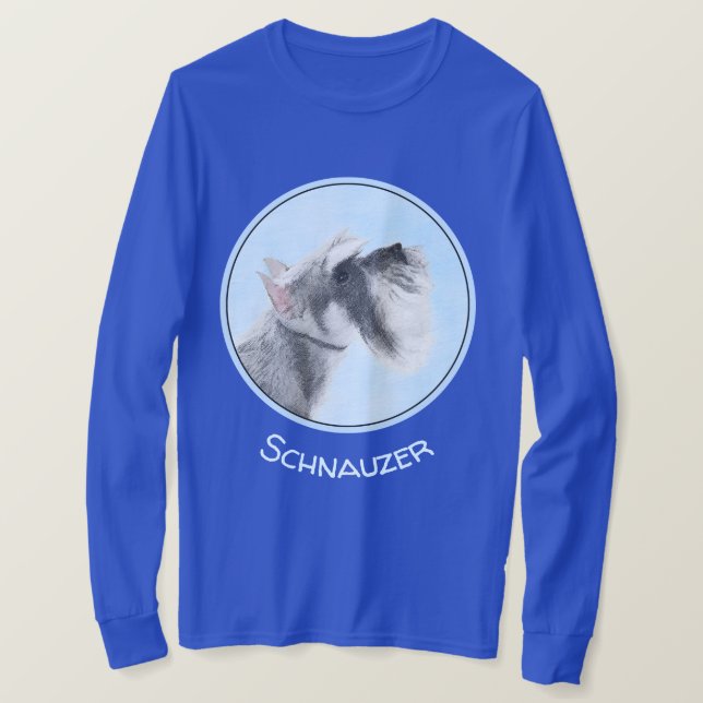Schnauzer (Giant, Standard) Painting - Dog Art T-Shirt (Design Front)