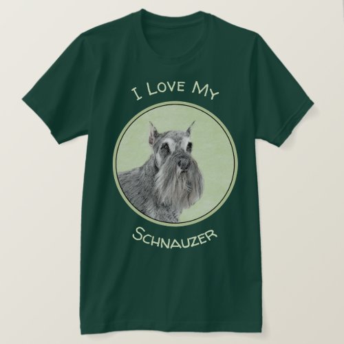 Schnauzer Giant Standard Painting _ Dog Art T_Shirt