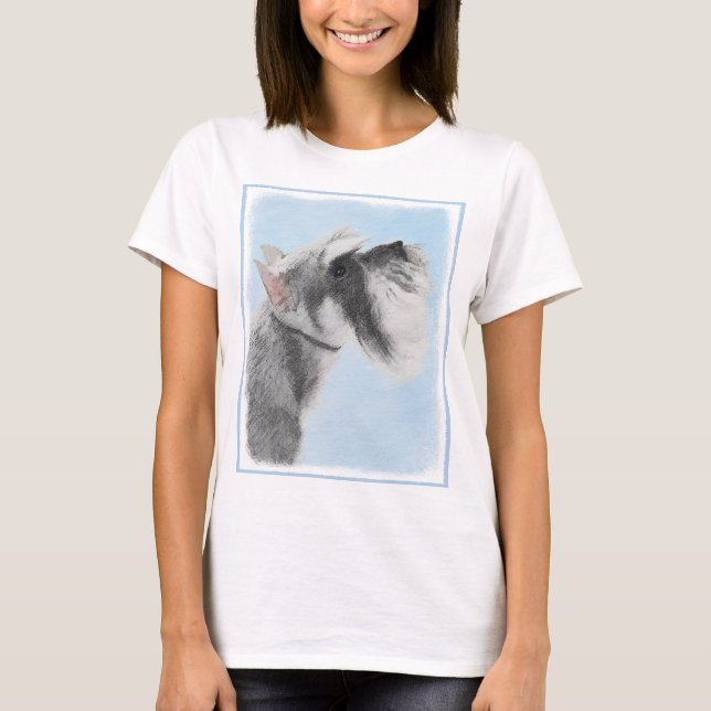 Schnauzer (Giant, Standard)  Painting - Dog Art T-Shirt (Front)