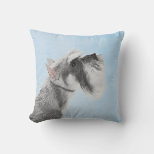 Schnauzer (Giant, Standard)  Painting - Dog Art Throw Pillow
