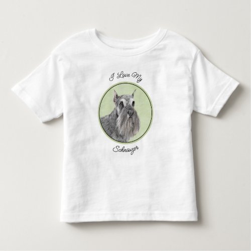 Schnauzer Giant Standard Painting _ Dog Art Toddler T_shirt
