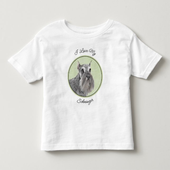 Schnauzer (Giant, Standard) Painting - Dog Art Toddler T-shirt (Front)