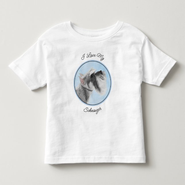 Schnauzer (Giant, Standard)  Painting - Dog Art Toddler T-shirt (Front)