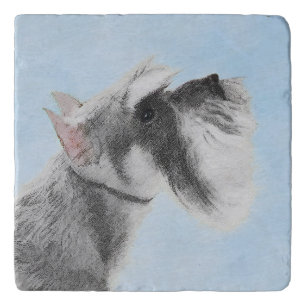 Schnauzer (Giant, Standard) Painting - Dog Art Trivet