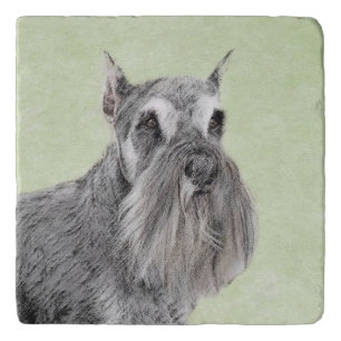 Schnauzer (Giant, Standard) Painting - Dog Art Trivet
