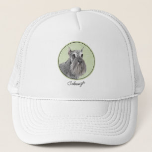 Schnauzer (Giant, Standard) Painting - Dog Art Trucker Hat