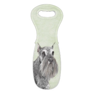 Schnauzer (Giant, Standard) Painting - Dog Art Wine Bag