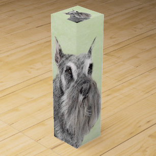 Schnauzer (Giant, Standard) Painting - Dog Art Wine Box