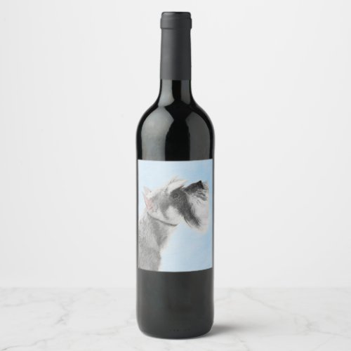 Schnauzer Giant Standard Painting _ Dog Art Wine Label