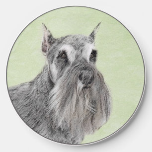 Schnauzer (Giant, Standard) Painting - Dog Art Wireless Charger