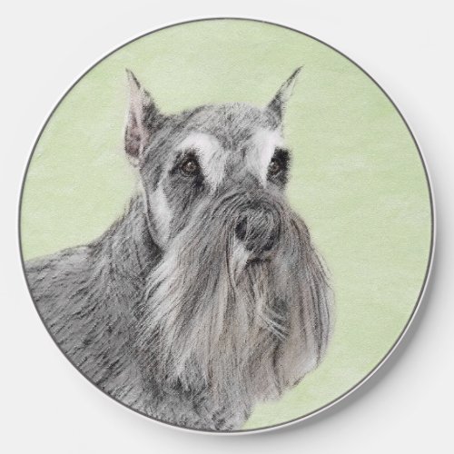 Schnauzer Giant Standard Painting _ Dog Art Wireless Charger