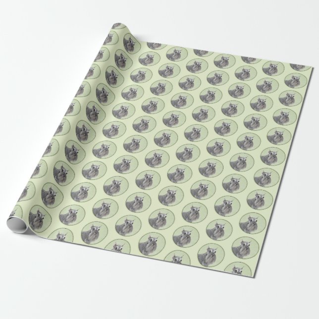 Schnauzer (Giant, Standard) Painting - Dog Art Wrapping Paper (Unrolled)