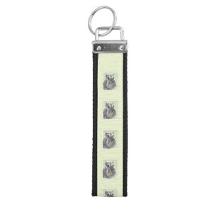 Schnauzer (Giant, Standard) Painting - Dog Art Wrist Keychain