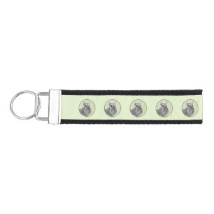 Schnauzer (Giant, Standard) Painting - Dog Art Wrist Keychain