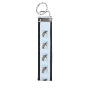 Schnauzer (Giant, Standard) Painting - Dog Art Wrist Keychain