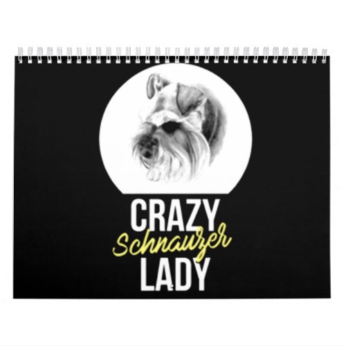 Schnauzer  Gift  Crazy Schnauzer Lady Calendar