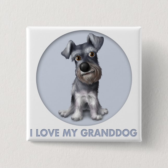 Schnauzer Granddog Pinback Button (Front)