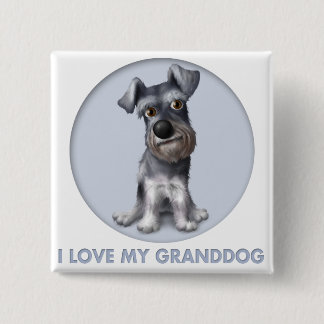 Schnauzer Granddog Pinback Button