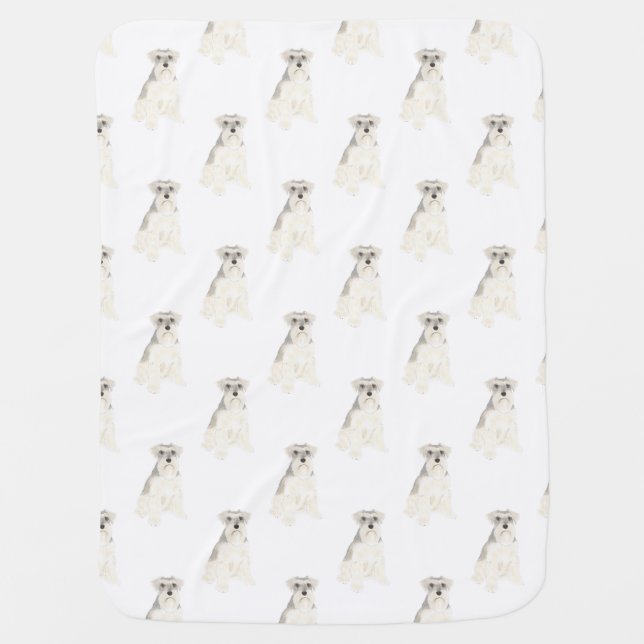 Schnauzer (Grey & White) Baby Blanket (Front)