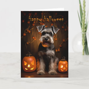 Schnauzer Halloween Card