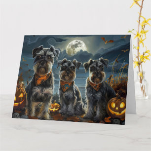 Schnauzer Halloween Spooky  Card