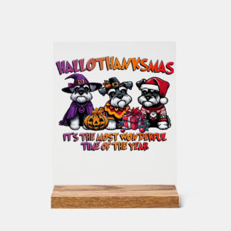 Schnauzer Halloween Thanksgiving Christmas Classic Acrylic Sign