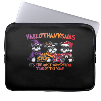 Schnauzer Halloween Thanksgiving Christmas Classic Laptop Sleeve