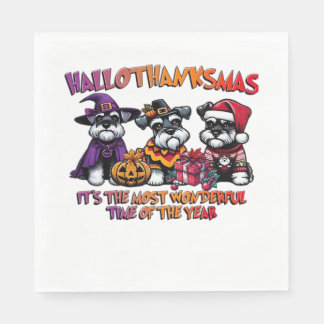 Schnauzer Halloween Thanksgiving Christmas Classic Napkins