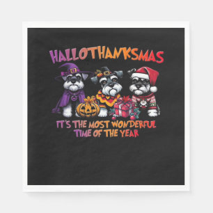 Schnauzer Halloween Thanksgiving Christmas Classic Napkins