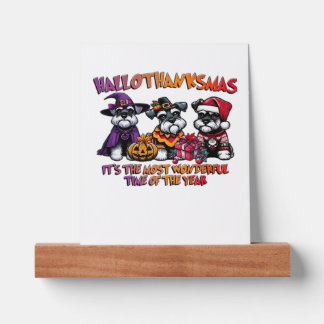 Schnauzer Halloween Thanksgiving Christmas Classic Picture Ledge