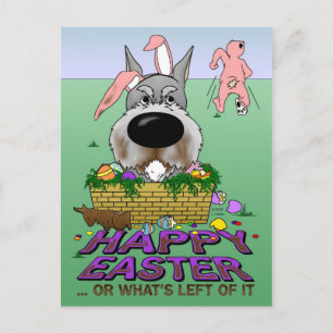Schnauzer Happy Easter Holiday Postcard