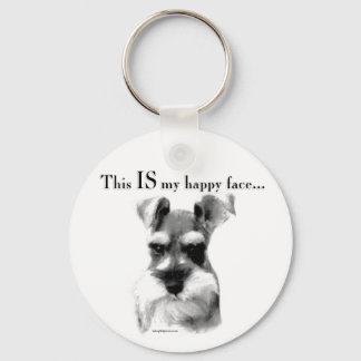 Schnauzer Happy Face Keychain