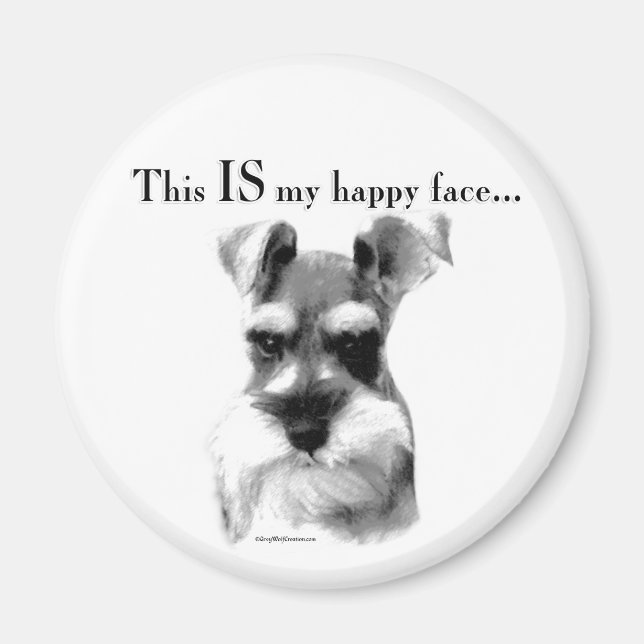 Schnauzer Happy Face Magnet (Front)