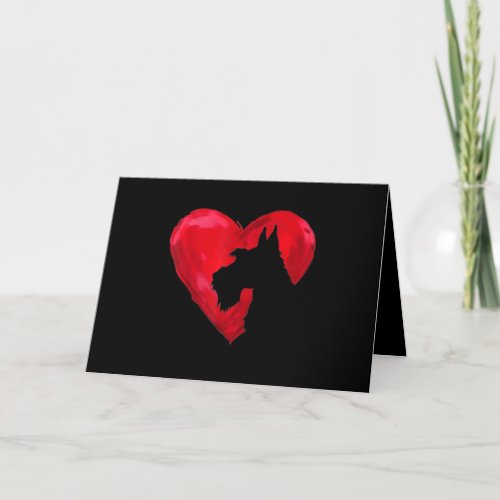 Schnauzer Heart Silhouette Valentines Day Dog Love Holiday Card