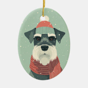 Schnauzer Holiday Keepsake Ceramic Ornament
